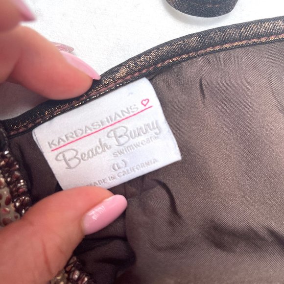 Beach Bunny Metallic Gold side tie 2 pc swimsuit - Picture 13 of 16